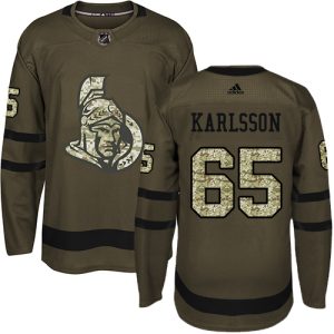 Ottawa Senators Pelipaita #65 Erik Karlsson Authentic Vihreä Salute to Service